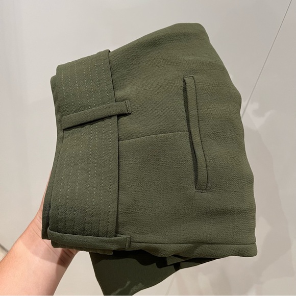 Wilfred Tie-Front Pant Fatigue Green Size 0 Aritzia High-Rise - Picture 8 of 9